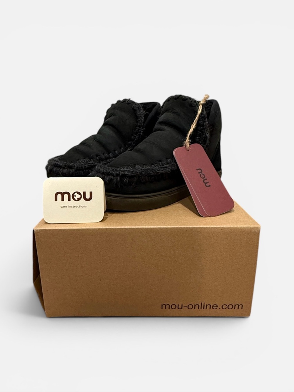 Mou Black Suede Moccasin Sneaker Boots – Size 36 (US 6) – New InSole – with Box